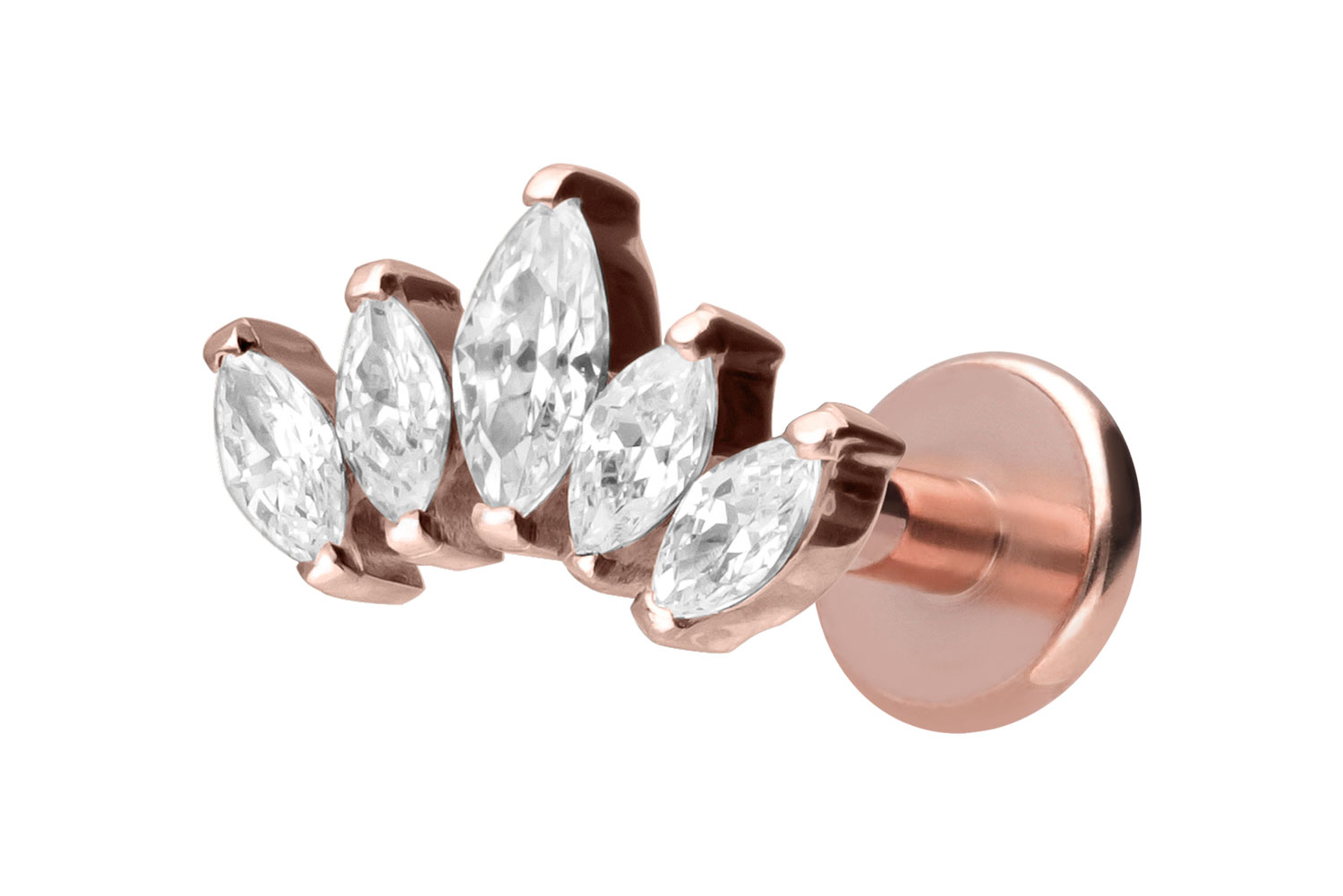 Titan Labret Piercing mit Innengewinde LOTUSBLÜTE